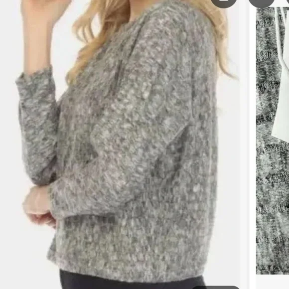 Calme by Johnny Was Grey Dolman Sleeves Cozy Top. Size S MA3 - Picture 2 of 9